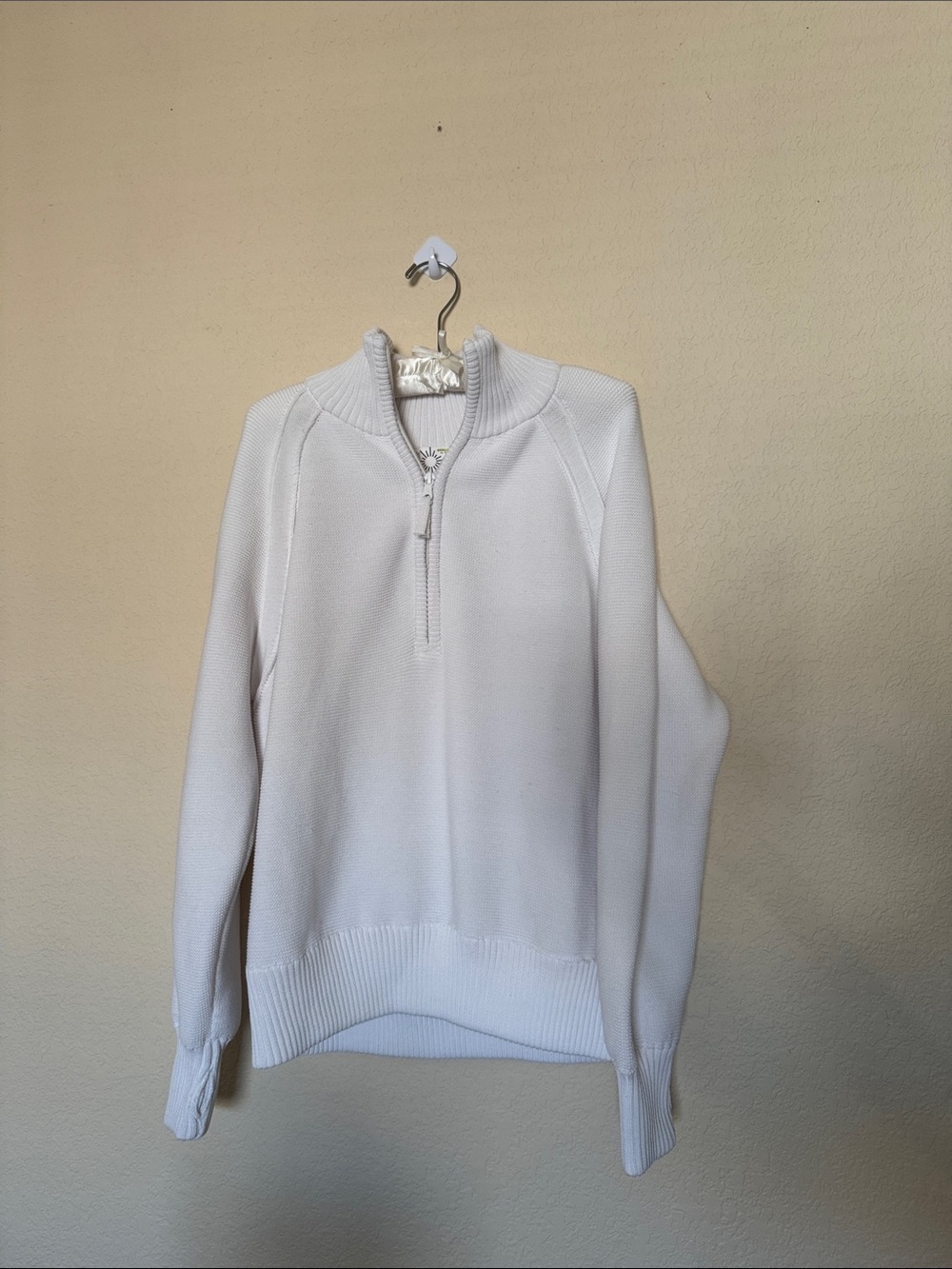 Offline by aerie White Half-Zip Sweater Sweatshirt